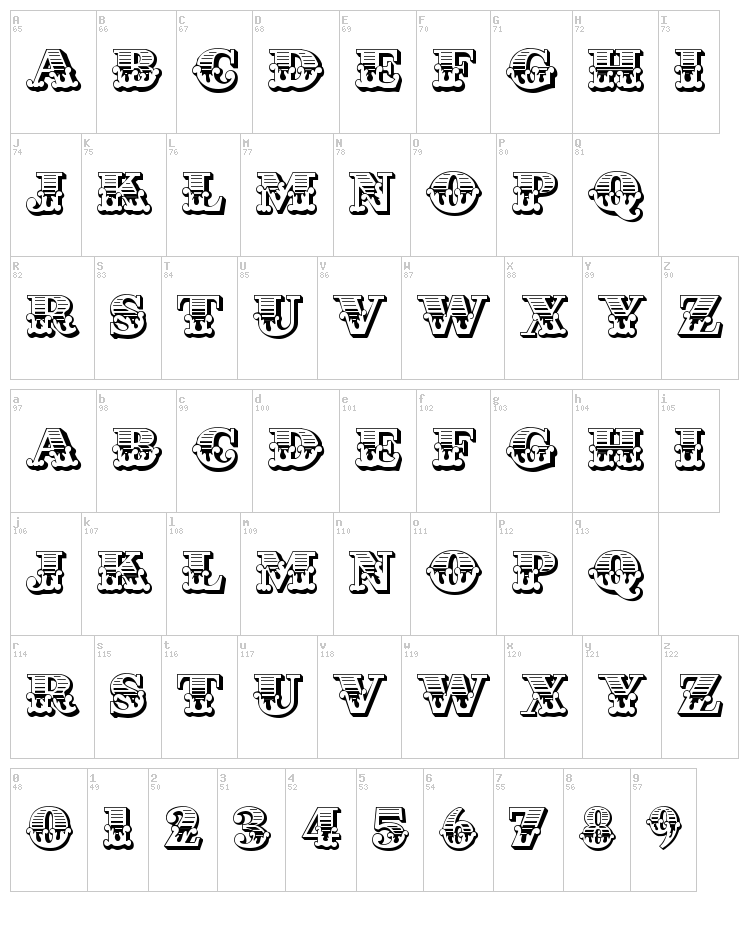 Cast Iron font map